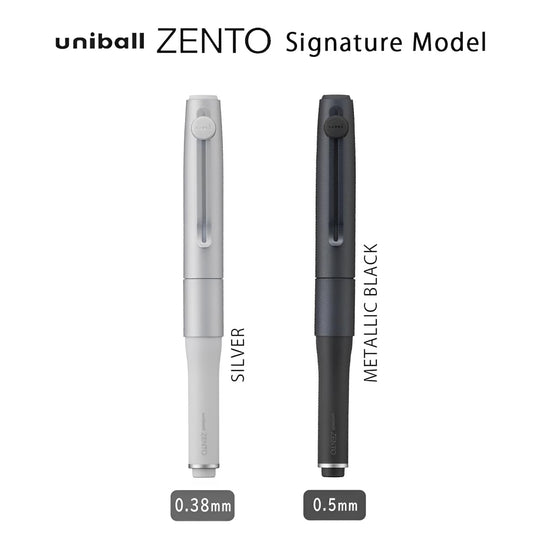 Mitsubishi Pencil Uni ball Zento Signature Model Pen 05mm Metallic Black - WAFUU JAPAN