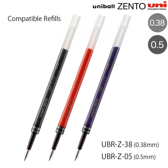 Mitsubishi Pencil Uni ball Zento Signature Model Pen 05mm Metallic Black - WAFUU JAPAN