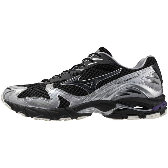 Mizuno Sneakers Lifestyle Commuting Wave Rider 10 Black Silver - WAFUU JAPAN