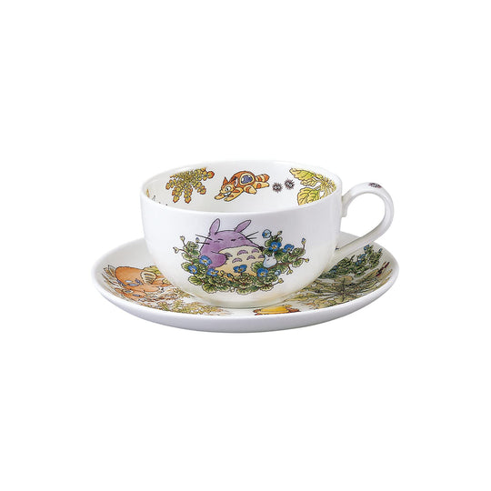 Noritake Milk Tea Cup & Saucer 325ml My Neighbor Totoro Veronica Design Microwave Safe Microwave Safe 325cc T97285A - WAFUU JAPAN