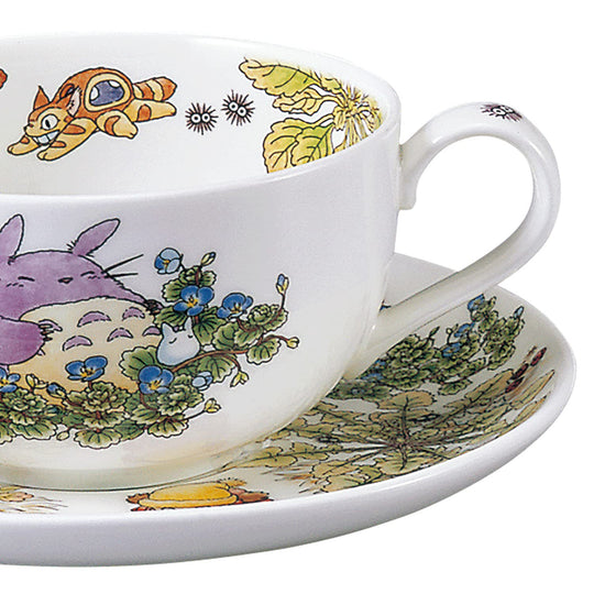 Noritake Milk Tea Cup & Saucer 325ml My Neighbor Totoro Veronica Design Microwave Safe Microwave Safe 325cc T97285A - WAFUU JAPAN