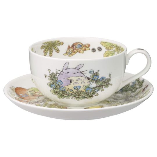 Noritake Milk Tea Cup & Saucer 325ml My Neighbor Totoro Veronica Design Microwave Safe Microwave Safe 325cc T97285A - WAFUU JAPAN