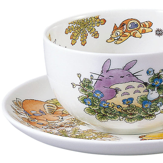 Noritake Milk Tea Cup & Saucer 325ml My Neighbor Totoro Veronica Design Microwave Safe Microwave Safe 325cc T97285A - WAFUU JAPAN