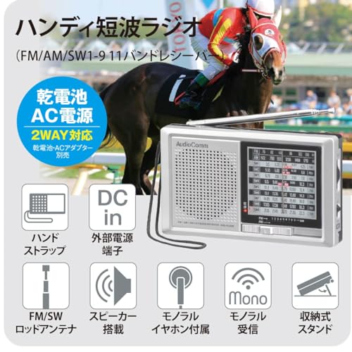 Ohm Electric Shortwave Handy Radio AM/FM/SW1-9 Wide FM Cell AC 100V RAD-H330N - WAFUU JAPAN