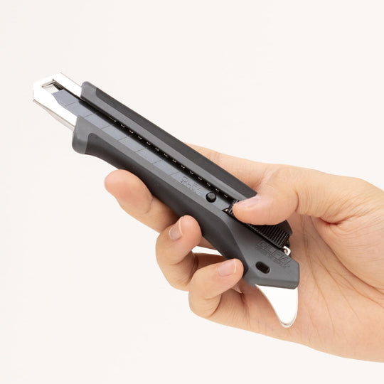 OLFA Hyper AL Gray Auto - Lock Utility Knife with Special Black Blade (193B - GRY) - WAFUU JAPAN