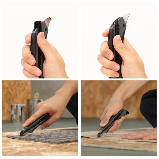 OLFA Hyper AL Gray Auto - Lock Utility Knife with Special Black Blade (193B - GRY) - WAFUU JAPAN