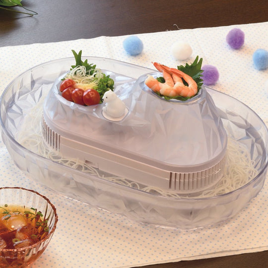 Pearl Metal Somen Nagashi M Size Flowing Ice Shirokuma D1406 White - WAFUU JAPAN