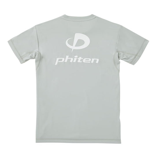 Phiten T Shirt Raku Shirt Lightweight Light Gray White - WAFUU JAPAN