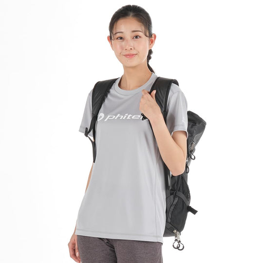 Phiten T Shirt Raku Shirt Lightweight Light Gray White - WAFUU JAPAN