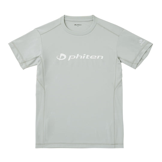 Phiten T Shirt Raku Shirt Lightweight Light Gray White - WAFUU JAPAN