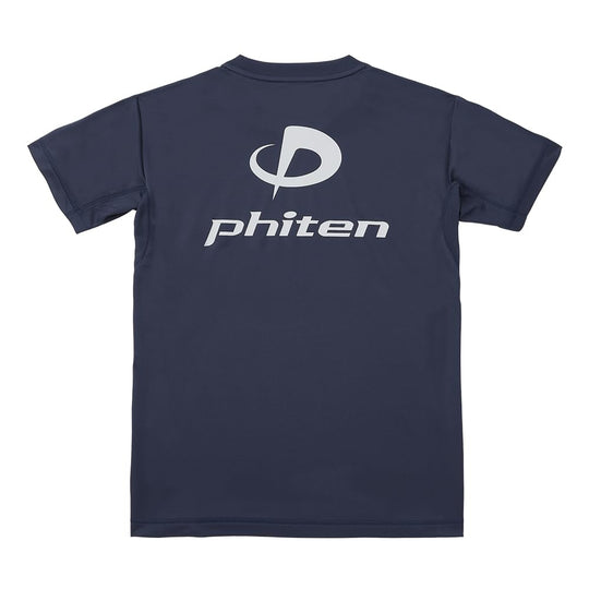 Phiten T-Shirt Raku Shirt Navy White - WAFUU JAPAN