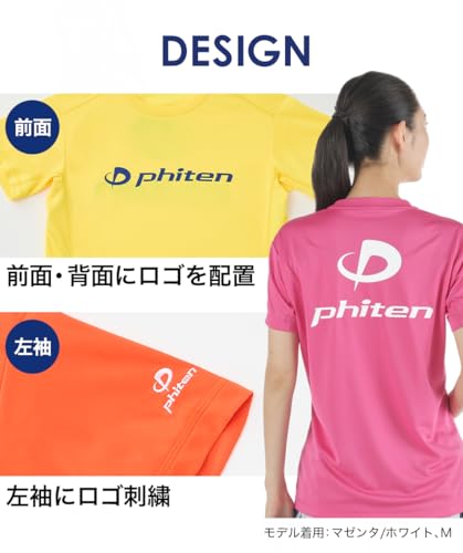 Phiten T Shirt Raku Shirt Yellow Navy - WAFUU JAPAN