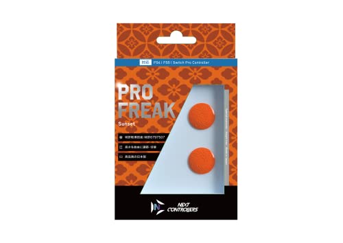 Pro Freek V2 Convex Thumb Caps — Sunset Orange 2 7–6mm Adj PS4/PS5/Switch Pro - WAFUU JAPAN