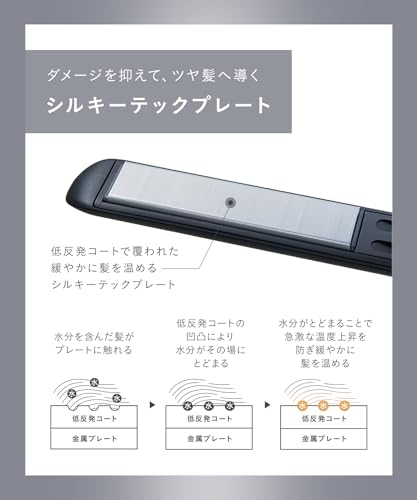 SALONIA Smooth Shine Straight Hair Iron 24mm Black SAL23105BK AC100-240V - WAFUU JAPAN