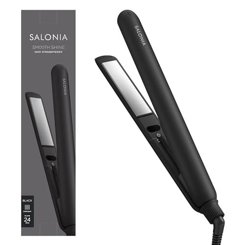 SALONIA Smooth Shine Straight Hair Iron 24mm Black SAL23105BK AC100-240V - WAFUU JAPAN