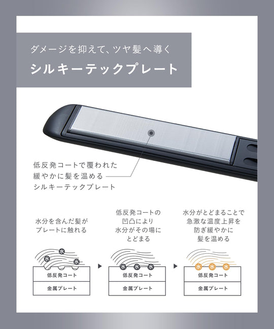 SALONIA Smooth Shine Straight Hair Iron 24mm Gray SAL23105GR AC100-240V - WAFUU JAPAN