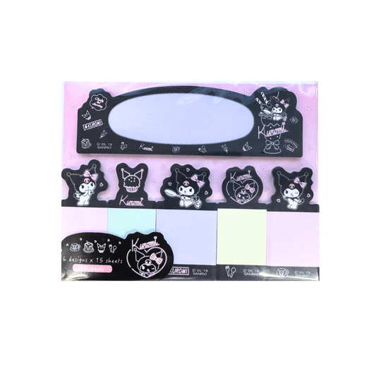 Sanrio Kuromi Sticky Notes 6 Designs 90 Sheets Planner Bookmarks Made in Japan - WAFUU JAPAN