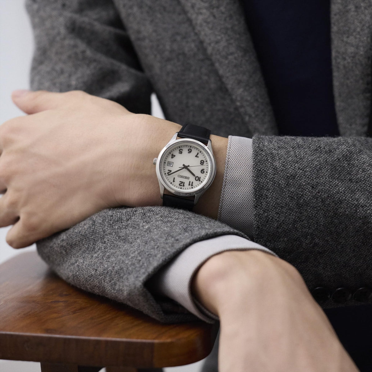 SEIKO Selection Solar Watch Men Full Arabic Dial Black SBPX157