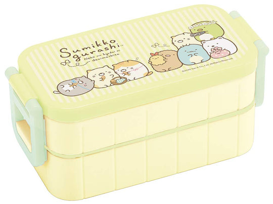 Skater 2 Tier Lunch Box 600ml Bento Box Sumikkogurashi Cat Siblings - WAFUU JAPAN