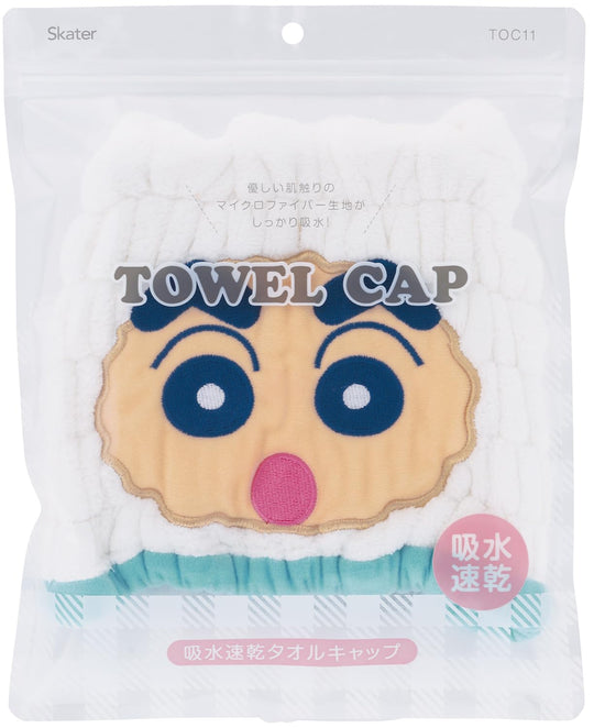 Skater Quick - Dry Towel Cap Crayon Shinchan Shinchan and Shiro TOC11 23x17cm - WAFUU JAPAN