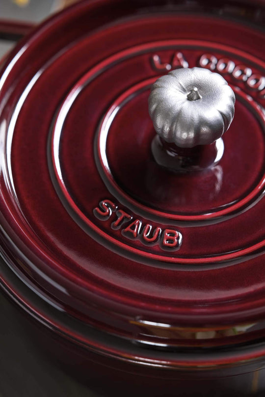 Staub Cast Iron Round Cocotte Model 1102687 Purple 5.5Qt - WAFUU JAPAN