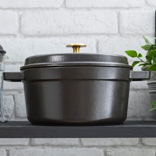 Staub Cocotte Round Dutch Oven Black 1102425 4 Quart - WAFUU JAPAN
