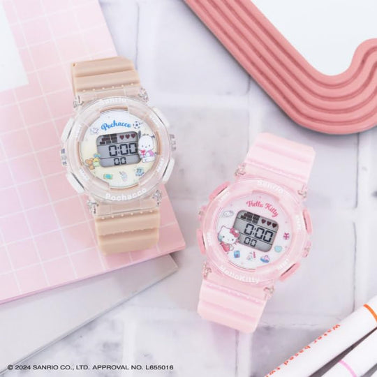 Sun Flame sanrio J - Axis Sanrio Digital Watch Pochacco CR3C0003 - PC Beige - WAFUU JAPAN