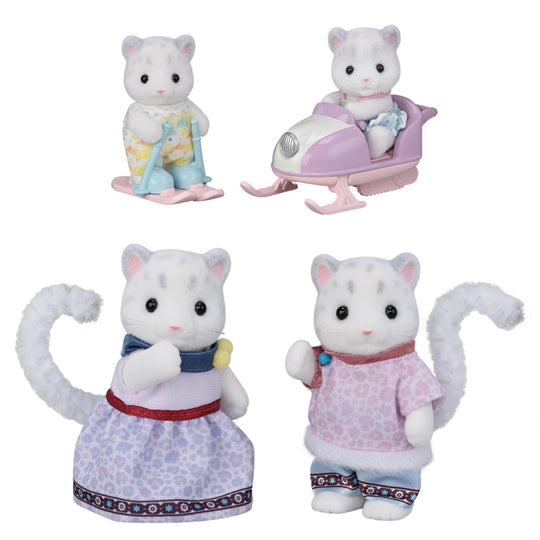 Sylvanian Families FS - 55 Yuki Snow Leopard Family Set Dollhouse Toy for Ages 3 Plus - WAFUU JAPAN