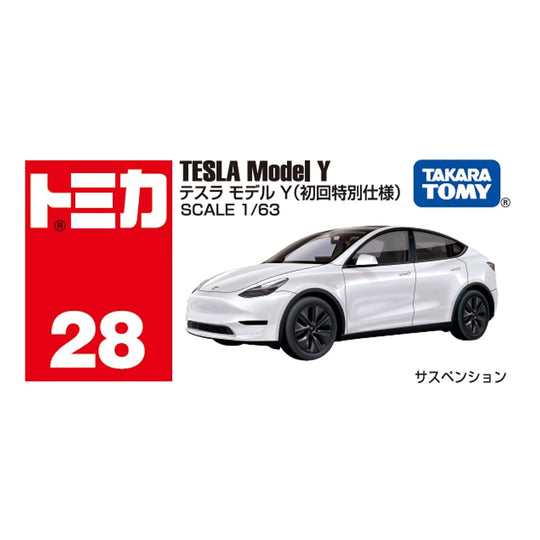 Takara Tomy Tomica Tesla Model Y Mini Car No 28 Toy for Ages 3 and Up - WAFUU JAPAN