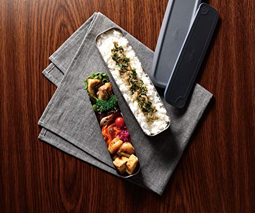 Thermos 2-Tier Bento lunch box Stainless steel DSA-804W BKBD - WAFUU JAPAN