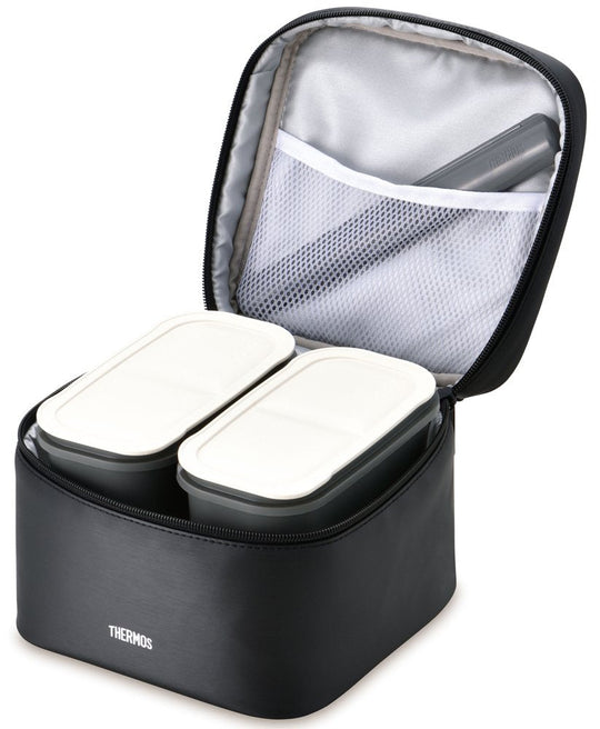 Thermos Lunch Box 2-Tier Large 1.8L Black DJF-1800 BK - WAFUU JAPAN