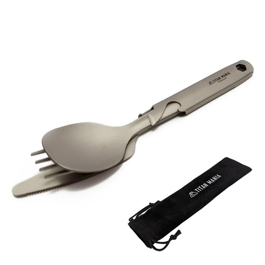 TITAN MANIA cutlery set titanium knife spoon fork 3-piece set - WAFUU JAPAN
