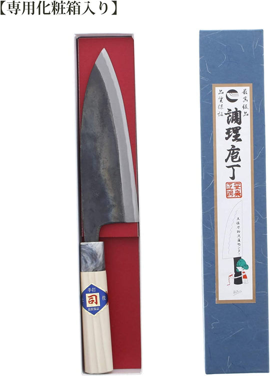 Tosa hamono Kurouchi 180mm White Steel Knife Black/Beige - WAFUU JAPAN