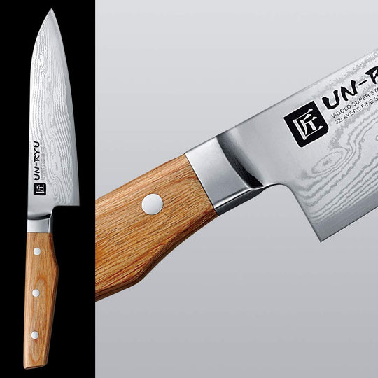 UN - RYU Santoku Chef Knife Damascus VG - 10 Steel 150mm - WAFUU JAPAN