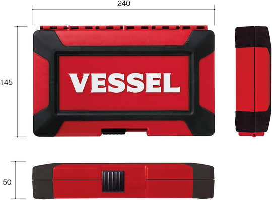 VESSEL Woody 1/4 - inch Drive Socket Set (6 35 mm) 36 - Piece HRW2001M - W - WAFUU JAPAN