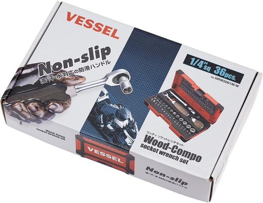 VESSEL Woody 1/4 - inch Drive Socket Set (6 35 mm) 36 - Piece HRW2001M - W - WAFUU JAPAN