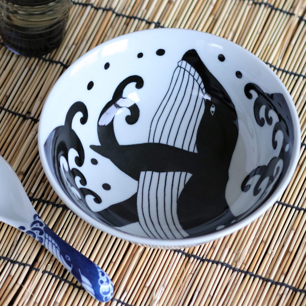 Japanese Handcrafted Rice Bowl, Authentic Mino Ware Pottery, Calico C