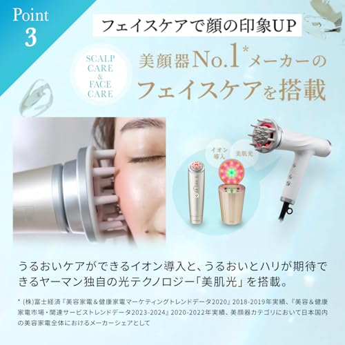 YA - MAN Lift Dryer HC20W1 High Airflow Quick Dry Scalp Care White AC100V - WAFUU JAPAN