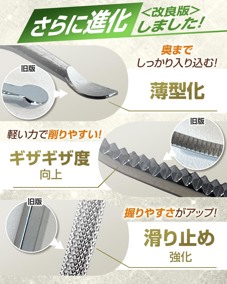 YumegocochiLABO ネイルケアセット ステンレス爪やすり ケース付 両利き対応 旅行用