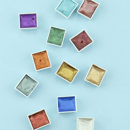 ZADAFINA Half Pan Watercolor Set 120 Pieces Plastic Palette 2ml - WAFUU JAPAN