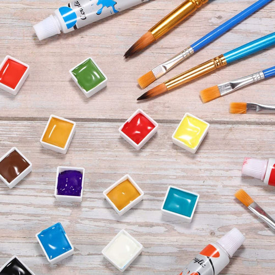 ZADAFINA Half Pan Watercolor Set 120 Pieces Plastic Palette 2ml - WAFUU JAPAN