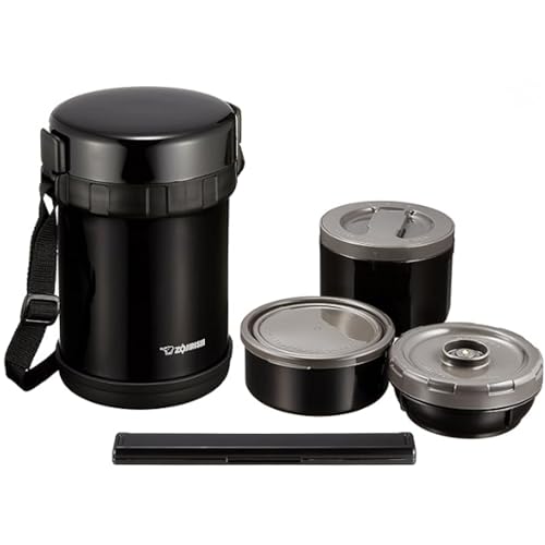 Zojirushi Stainless Steel Insulated Lunch Jar Bento 3 Cups Microwave - safe Black SL - GH18 - BA - WAFUU JAPAN