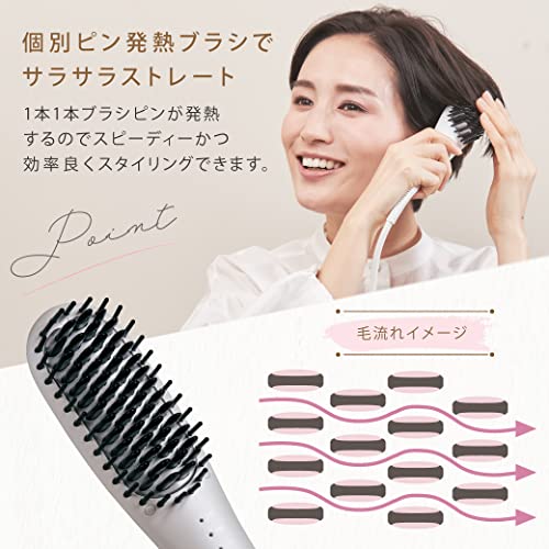 Agetuya Portable Mini Brush Iron Hair Straightener QS-17108-W White