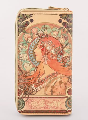 Alphonse Mucha: Easy Card Storage Long Wallet - WAFUU JAPAN