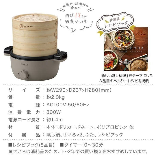 APIX Electric Seiro Steamer AMZ-450 steam cooker 100v - WAFUU JAPAN