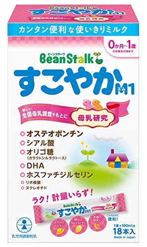 Bean Stalk Snow Beanstark Sukoyaka M1 baby formula Stick 13g x 18 - WAFUU JAPAN