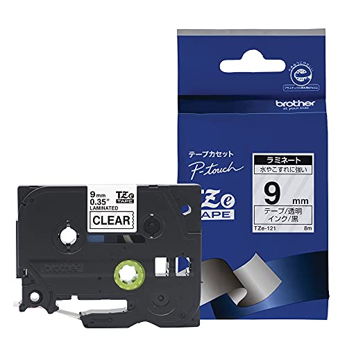 Brother TZe-121 laminating tape TZe-121 width 9mm (black lettering/transparent) - WAFUU JAPAN