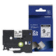 Brother TZe-121 Laminating Tape 9mm Black Lettering Transparent