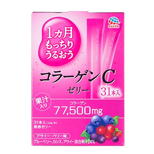 Earth Collagen C Jelly Acai Berry Flavor 10g x 31 pcs. - WAFUU JAPAN
