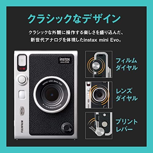 FUJIFILM Cheki Hybrid Instant Camera instax mini Evo Black - WAFUU JAPAN